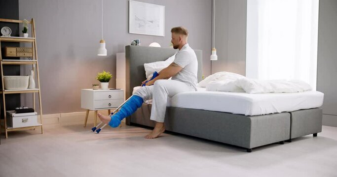 Man With Broken Leg After Accident