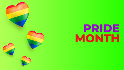 Pride month illustration design with rainbow heart