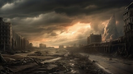 Fototapeta premium Apocalypse. Generative AI