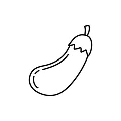 Hand drawn eggplant icon. Vector badge vegetable