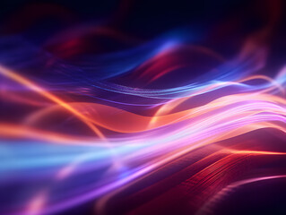 Naklejka premium abstract futuristic background with glowing neon moving high speed wave lines and bokeh lights. Data transfer concept, Ai