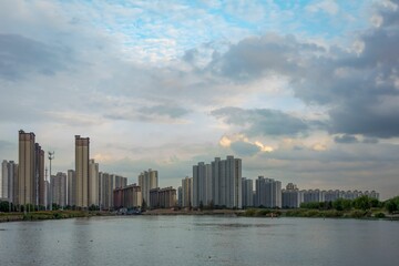 Sanya Town Morning Cityscape, on the southern end of Hainan Island in China