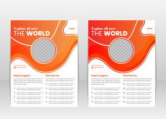  flyer design layout space for photo background, vector illustration template in A4 size