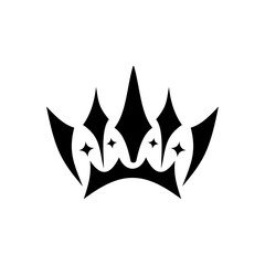 Vintage queen and king crown logo design