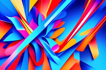 Modern abstract high speed motion. Colorful dynamic motion on blue background. motion sports pattern - generative ai 
