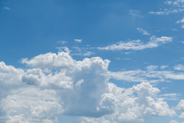 Naklejka na ściany i meble Beautiful blue sky with white clouds