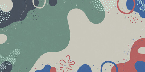 Cute background. Background from abstract shapes and dots. Vector background.