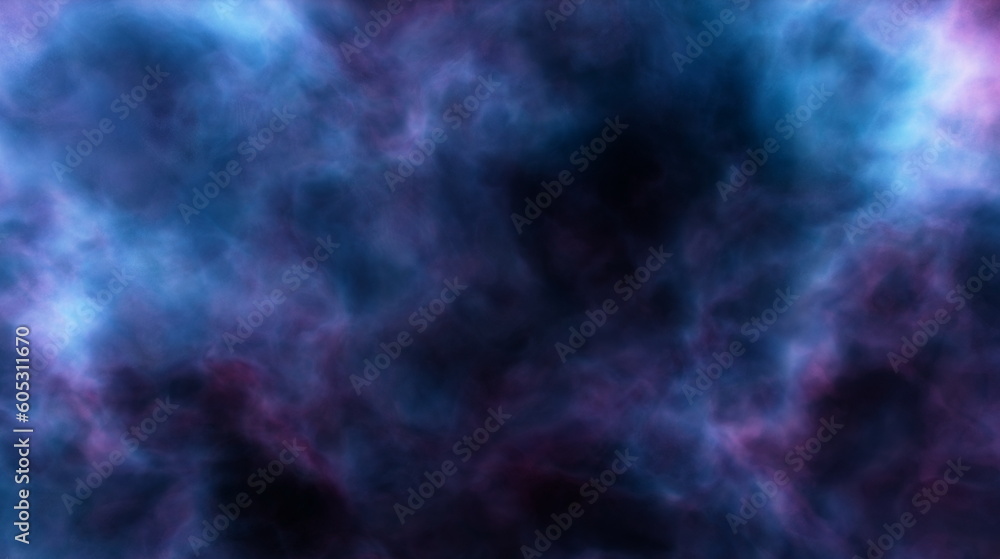 Poster cosmic nebula in space among stars and galaxies. gas dust clouds nebula in outer space. birth and ex