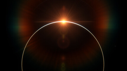 Planet Earth dawn sunset from space. Silhouette planet earth in rays of sun against background of space stars and galaxies 3D render © angel_nt