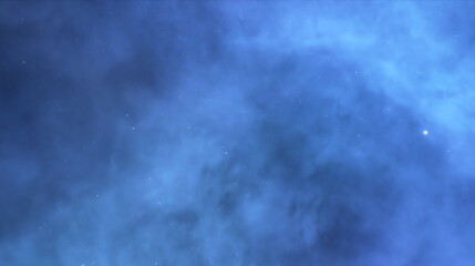 Smoke in light on a dark blue background. Universe star galaxy nebula. 3d render