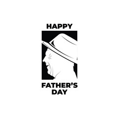 Father's day logo design inspiration. Silhouette father logo template. Vector Illustration