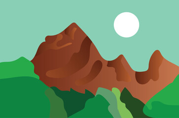 landscape with mountains vector