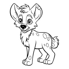 Hyena: Vector, Line art, Coloring, Wildlife, Animal, Cute