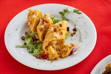 Closeup of delicious food on plate