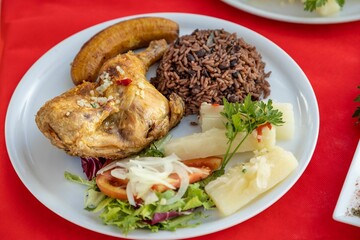 Plate with different type of fresh food