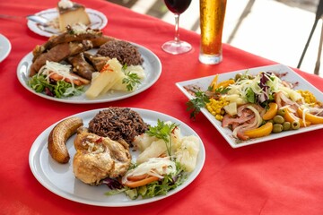 Table with different type of food