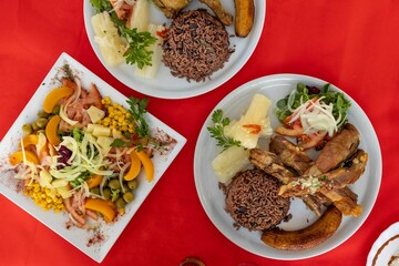 Table with different type of food