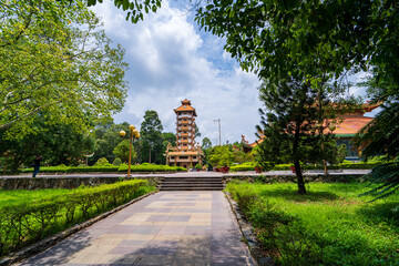 Morning at Ben Duoc Temple, Cu Chi, Ho Chi Minh city, Vietnam. The historic district revolutionary...