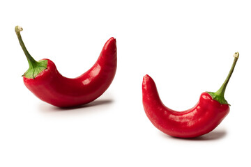 Red hot chili pepper isolated on a white background.