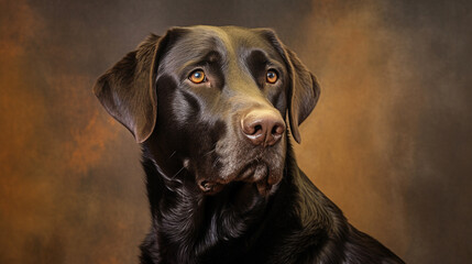 portrait of a black labrador dog