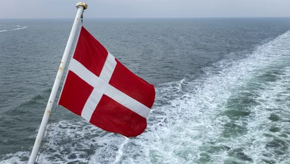 Foto auf Leinwand Norwegian flag at Ferry Northsea. © A