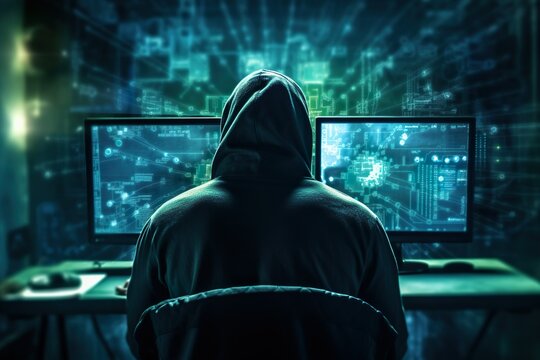 AI generated image of person like hacker Generative AI