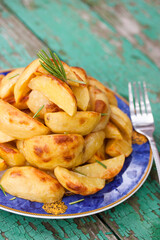 Ukrainian dish potatoes in the peasant style