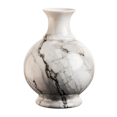 White marble glossy round vase isolated image