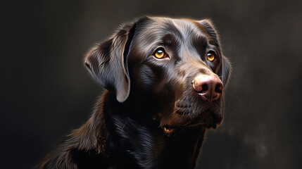 portrait of a black labrador dog