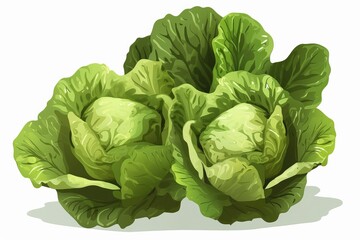 Obraz premium Lettuce on a white background from generative ai
