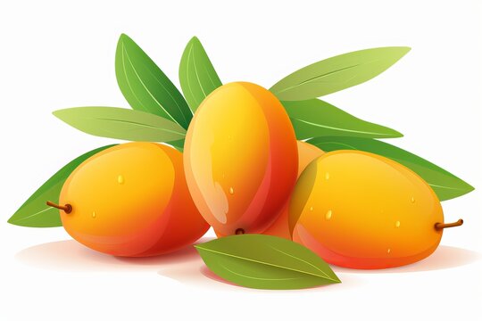 mango fruit on a white background from generative ai