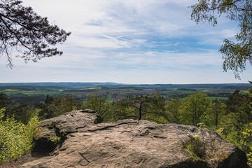 Blick vom Veitenstein, einem markanten Aussichtspunkt im Naturpark Hassberge