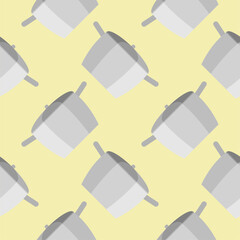 stew pot seamless pattern. kitchenware vector illustration