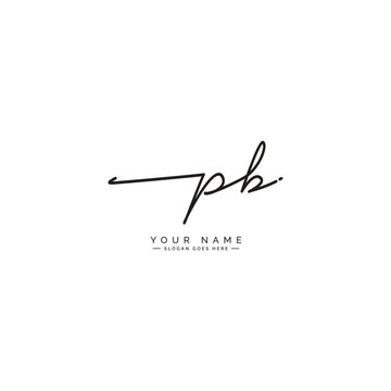 Handwritten Signature logo for Initial Letter PB - Vector Logo Template for Alphabet P and B