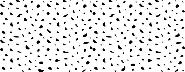 White texture of black curved hand-drawn dots and spots.