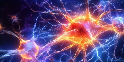 AI Generated. AI Generative. Human brain mind neuron system.  Network remember knowledge network. Graphic Art
