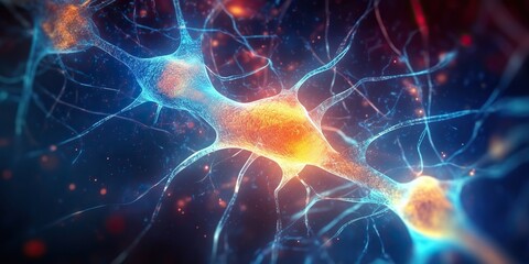 AI Generated. AI Generative. Human brain mind neuron system.  Network remember knowledge network. Graphic Art