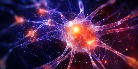 AI Generated. AI Generative. Human brain mind neuron system.  Network remember knowledge network. Graphic Art