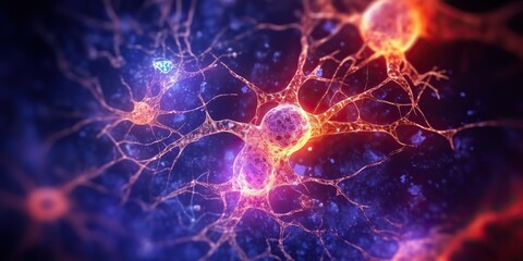 AI Generated. AI Generative. Human brain mind neuron system.  Network remember knowledge network. Graphic Art