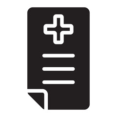 medical prescription glyph icon