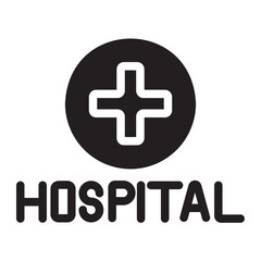 Obraz premium hospital glyph icon