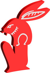 3D egyptian drawing hare man