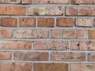 beautiful and very bright contrasting brick wall under natural light