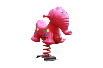 In a playground with colorful toys suitable for children for good development.