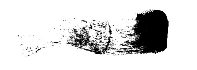 Abstract grunge paint stripe black. Modern Textured shape . Dry border in Black