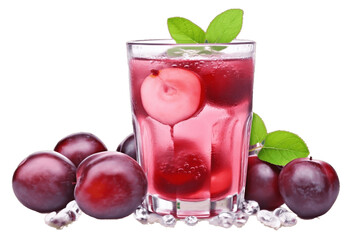 Isolated Plum Juice Fresh and Invigorating, Generative Ai