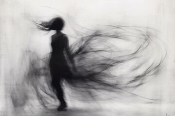 Emotional Blurry Silhouette of a Woman