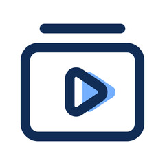 video playlist filled line icon