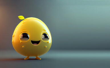 Cute Cartoon Lemon Character