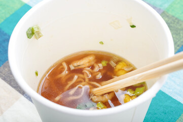 カップラーメンの残ったスープ